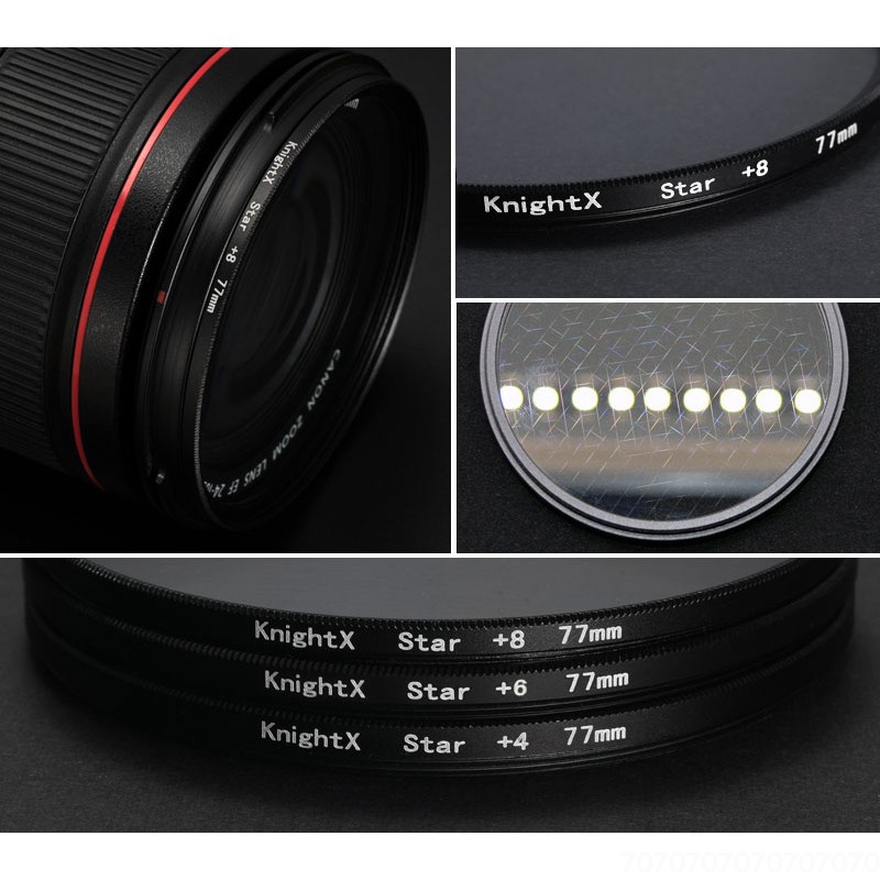 Knightx Star 4X 6X 8X สายกล้องเลนส์กรอง 49 มม.52 มม.55 มม.58 มม.62 มม.67 มม.72 มม.77 dslr light