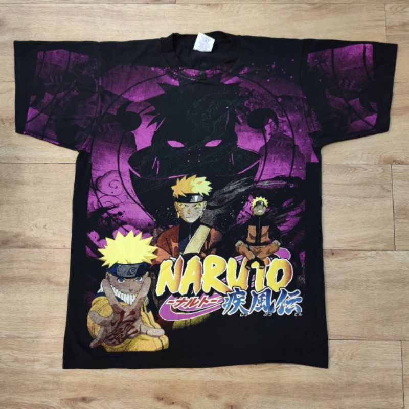 NARUTO BOOTLEG OVP OVERPRINT CARTOON เสื้อลายการ์ตูนญี่ปุ่น ลายการ์ตูนนารูโตะ