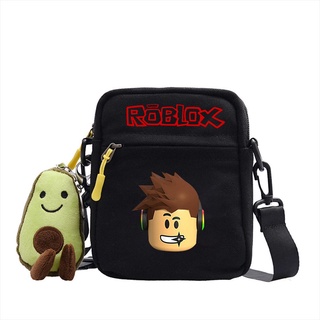 Roblox นักเรียนกระเป๋าแมสเซนเจอร์กระเป๋าผ้าใบลำลองเด็กชายเด็กหญิงกระเป๋าสะพายข้างเด็กกระเป๋าสะพายอุปกรณ์เสริมอะโวคาโด