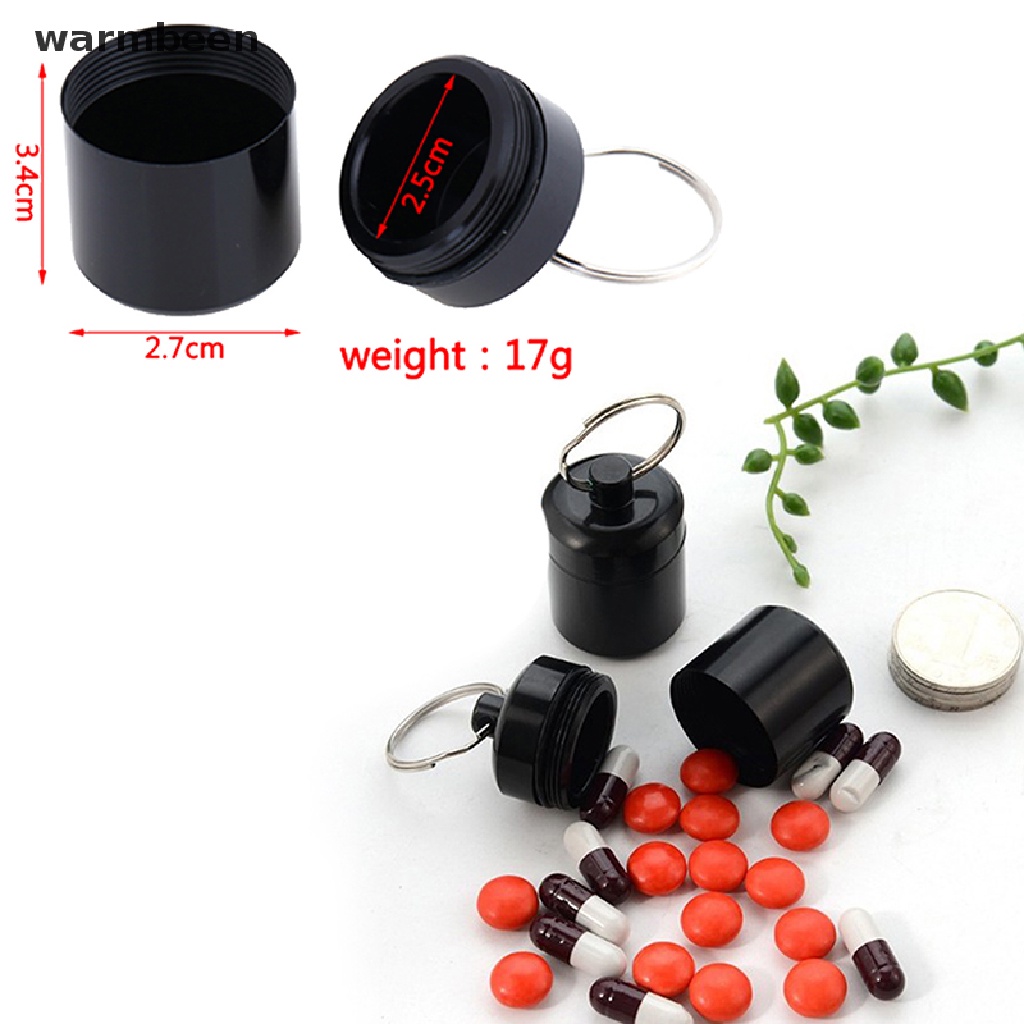 (warmbeen) 1 Pcs Mini Waterproof Aluminum Alloy Pill Box Container ...