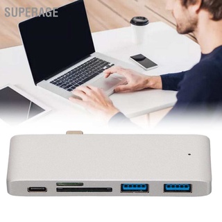 Superage อะแดปเตอร์ฮับ Usb C แบบพกพา 5 In 1 สําหรับ Macbooks Tablet