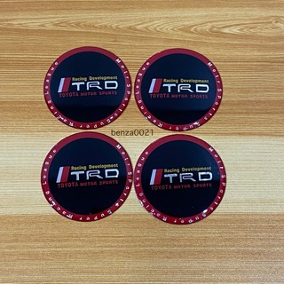 โลโก้* TRD โลโก้ฝาครอบล้อ โลโก้ติดดุมล้อ  ขนาด : เส้นผ่าศูนย์กลาง 55 mm  (ราคาต่อชุด มี 4 ชิ้น )