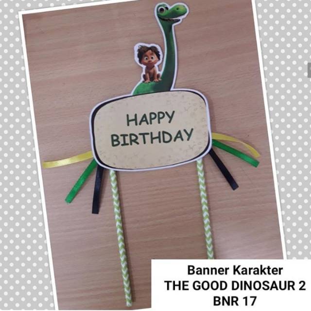 BNR17 - HAPPY BIRTHDAY DINOSAURUS CAKE BANNER 2