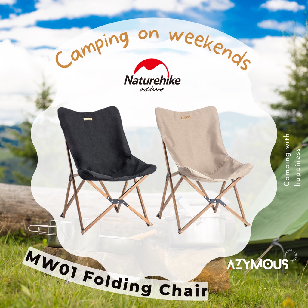 เก้าอี้พับอลูมิเนียมลายไม้ Naturehike เก้าอี้แคมป์ปิ้ง MW01 outdoor folding chair