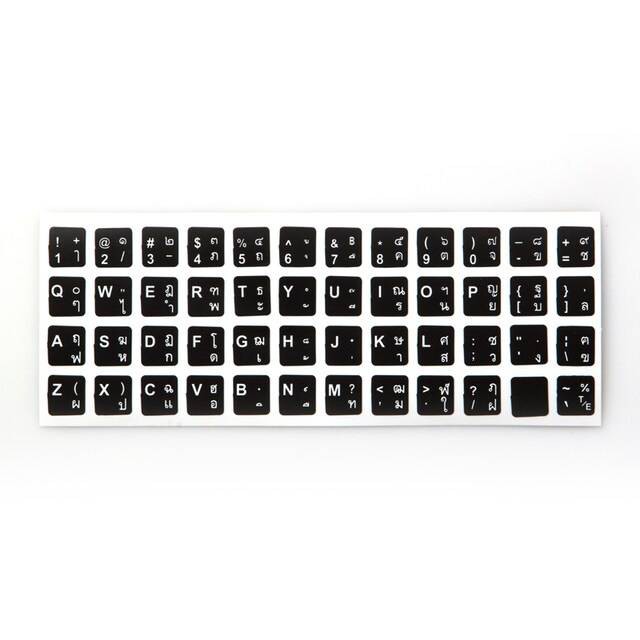 สติ๊กเกอร์คีย์บอร์ด Sticker Keyboard Thai /English สติกเกอร์ภาษาไทย-อังกฤษ/สติกเกอร์คีย์บอร์ด เรืองแ