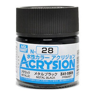 Mr.Hobby สีสูตรน้ำ Acrysion N28 Metal Black สีน้ำสำหรับพลาสติกโมเดล กันพลา