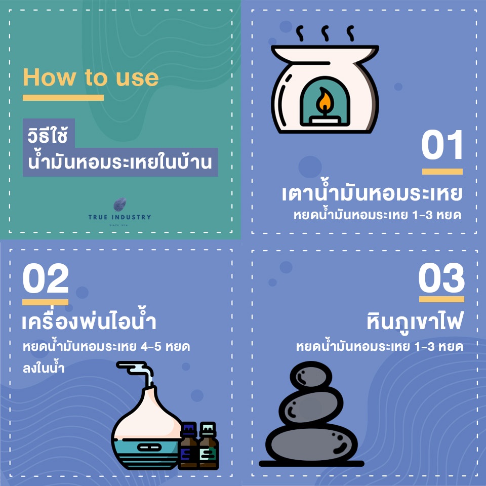 True industry น้ำมันหอมระเหยสกัด 100 % ทีทรี (Pure Tea tree essential oil) แถมฟรี จุกสำหรับหยด