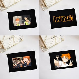 กระเป๋าดินสอ ผ้าแคนวาส ลายการ์ตูนอtนิเมะ Haikyuu ขนาดเล็ก สําหรับนักเรียน