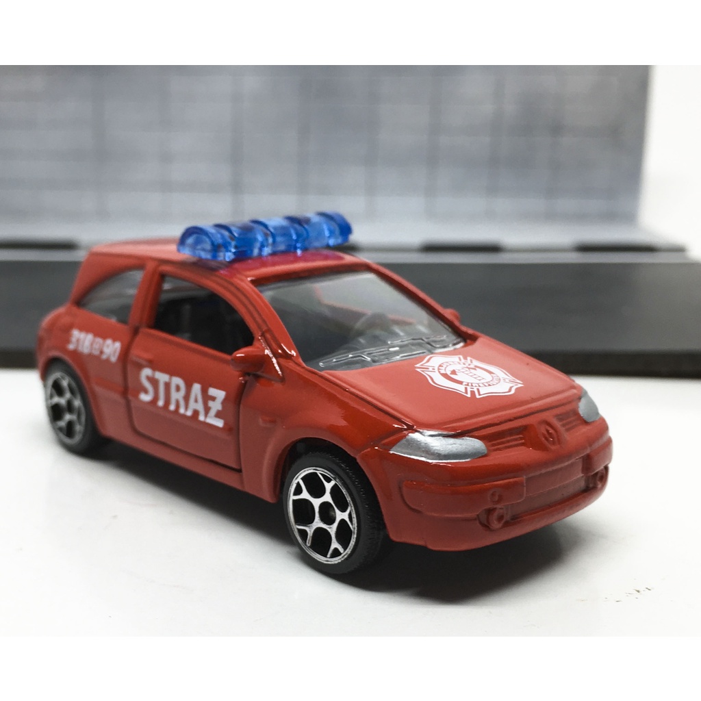 Majorette Renault Megane II - Straz - Poland - Red Color /Wheels 5Y /scale 1/58 (3 inches) no Packag