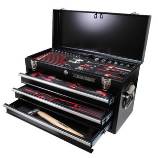 ชุดกล่องเครื่องมือพร้อมเครื่องมือ 1/4DR &amp; 3/8DR 83 ชิ้น สีดำ ( Tool Set Black (83Pcs) TS179 )