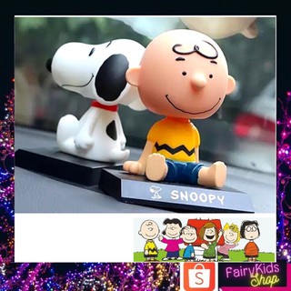 พร้อมส่งในไทย ตุ๊กตา Snoopy หัวสปริง ตั้งหน้ารถ ตั้งโชว์ มีฐานตั้งวางโทรศัพท์