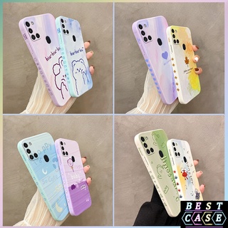 เคสโทรศัพท์มือถือ แบบนิ่ม ป้องกันกล้อง ลายน่ารัก มีลายด้านข้าง สําหรับ Samsung A21s A21s