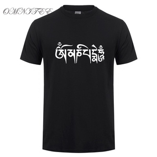 เสื้อยืดโอเวอร์ไซส์ขายดีผู้ชาย Tees Om Mani Padme Hum T เสื้อผ้าฝ้ายบุรุษพระพุทธศาสนาศาสนา Tops Hot บุคลิกภาพ teeS-3XL