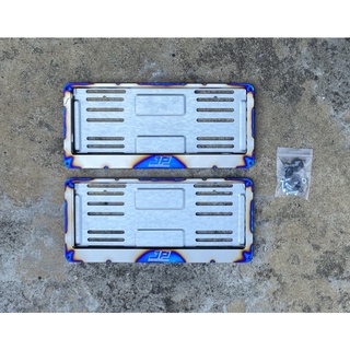 กรอบป้ายทะเบียน สแตนเลสแปลงไทเทเนี่ยมแท้ ลายภูเขา