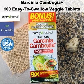 สารสกัดจากส้มแขก Garcinia Cambogia+ 100 Easy-To-Swallow Veggie Tablets - Purely Inspired