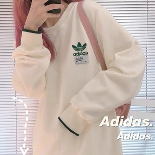 ADIDASเสื้อกันหนาว อย่างหนา เสื้อสำหรับน่าหนาว แขนยาว ปักโคลเวอร์NO14