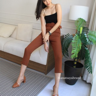 Belt pants - Brown (Manatsayabrand)