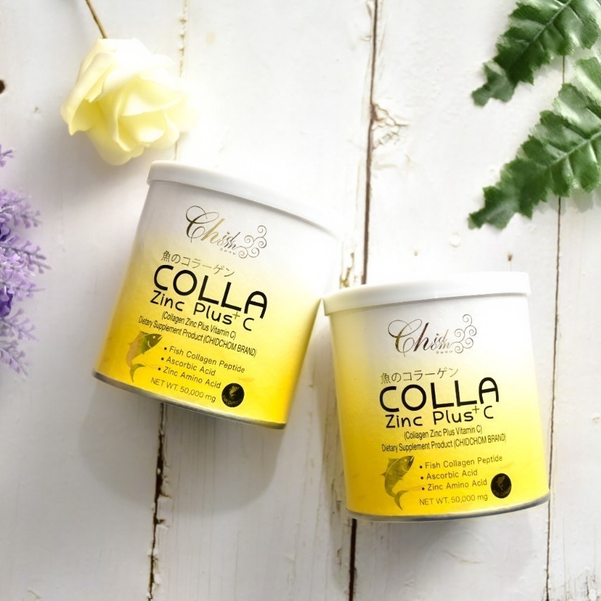 Colla Zing Plus C คอลลา ซิ้งค์ พลัส ซี คลอลาเจนแท้ 100% ปริมาณ 50 กรัม ( 2 กระปุก )