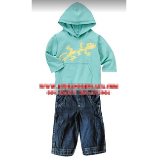 GB799 ชุดเสื้อ+กางเกง Gymboree รุ่น Gecko Hoodie Set ชุดเซตเสื้อฮูดคู่กางเกงยีนส์ ผ้าเนื้อดี ใส่สบาย