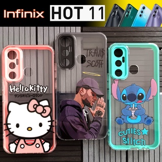 เคส ขอบนิ่ม มุมกันกระแทก ปกป้องกล้อง ฝาหลังใส  (คละลาย) สำหรับ Infinix Hot 11