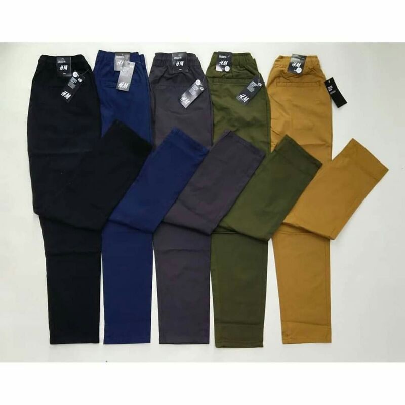 Slack (HM)Unisex Elasticated waist Cotton Slack Pants Pingang Getah