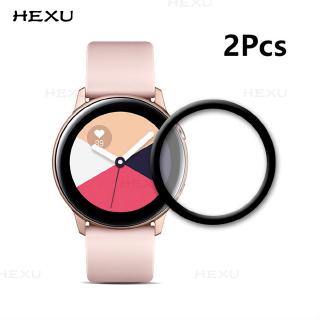 Hexu 2Pcs Soft Fibre Film Samsung Galaxy Watch Active 1 2 3D Full Screen Protector Not Glass