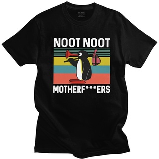 เสื้อยืดผ้าฝ้าย เสื้อยืด พิมพ์ลายการ์ตูนเพนกวิน Humor Noot Noot Motherfu เหมาะกับของขวัญวันเกิด สําหรับผู้ชาย