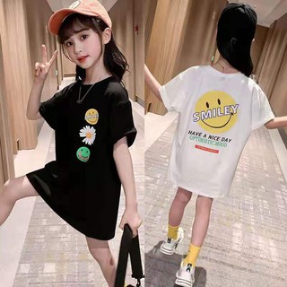 *พร้อมส่ง*Babykidsเสื้อผ้าเด็กสไตส์เกาหลีปี2021เสื้อเดรศ กระโปรงทรงหลวมคอตตอน100%ผ้านุ่มใส่สบาย ลายน่ารักน่าใส่