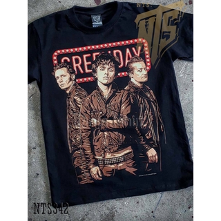 เสื้อยืดผ้าฝ้ายพรีเมี่ยม NTS​ ​342 Green Day American Idiot Dookie เสิ้อยืดดำ เสื้อยืดชาวร็อค​ New Type System NTS Rock