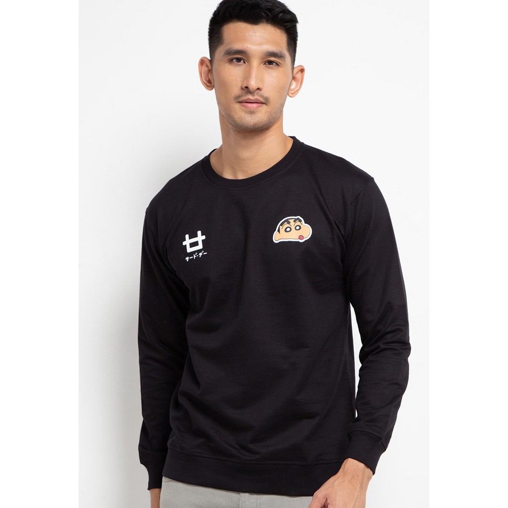 Third Day MOA14 เสื้อสเวตเตอร์ลําลองผู้ชาย Shinchan Dakika Black