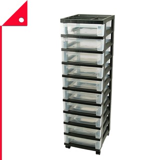 IRIS USA : IRU585650* ชั้นเก็บของ 10-Drawer Storage Cart with Organizer Top, Black