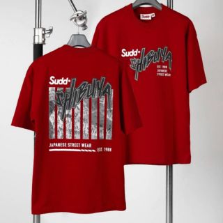 Sudd® ้เสื้อยืดโอเวอร์ไซส์  รุ่น Shibuya สีแดง