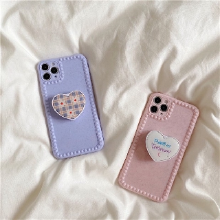 เคสไอโฟน เคสซิลิโคน 11 promax iPhone case เคสนิ่ม เนื้อซิลิโคน for iPhone X XS MAX XR  7+ 8PLUS full ไอริงหัวใจม่วง TPU-