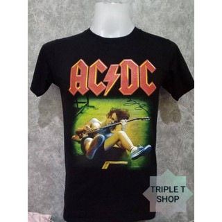 เสื้อยืดคอกลม สกรีนลาย ACDC (รหัส 34)