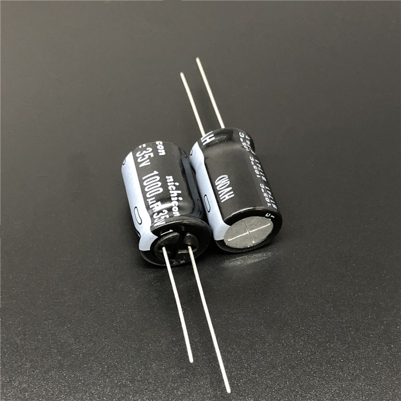 10pcs 1000uF 35V NICHICON HV Series 12.5x20 ระลอกน้ําต่ําความต้านทาน 35V1000uF ตัวเก็บประจุอลูมิเนีย