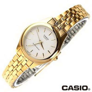 นาฬิกา CASIO รุ่น LTP-1129N-7A นาฬิกาผู้หญิง สายแสตนเลสสีทอง หน้าปัดขาว สุดหรู - มั่นใจ ของแท้ 100%  ประกัน CMG 1 ปีเต็ม