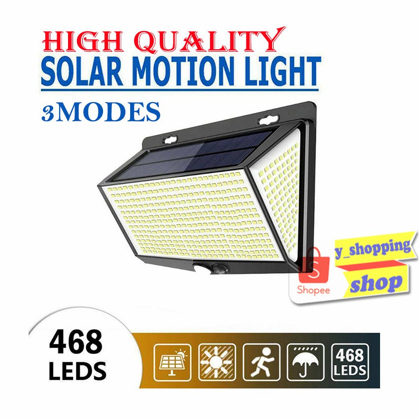 High Quality Solar motion sensor light  468 LED 3 โหมด ไฟติดผนังโซล่าเซลล์พลังงานแสงอาทิตย์ *