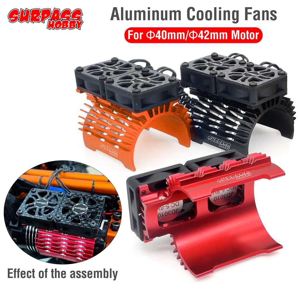Surpss Hobby Rc ฮีทซิงค์พร้อมพัดลมระบายความร้อนสําหรับรถของเล่น Hobbywing 4268 4274 4092 1/8 1/10 Rc
