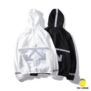 【The Lemon】เสื้อแจ็คเก็ต Off white 3M สะท้อนแสงผ้าบางกันลมและกันแดด