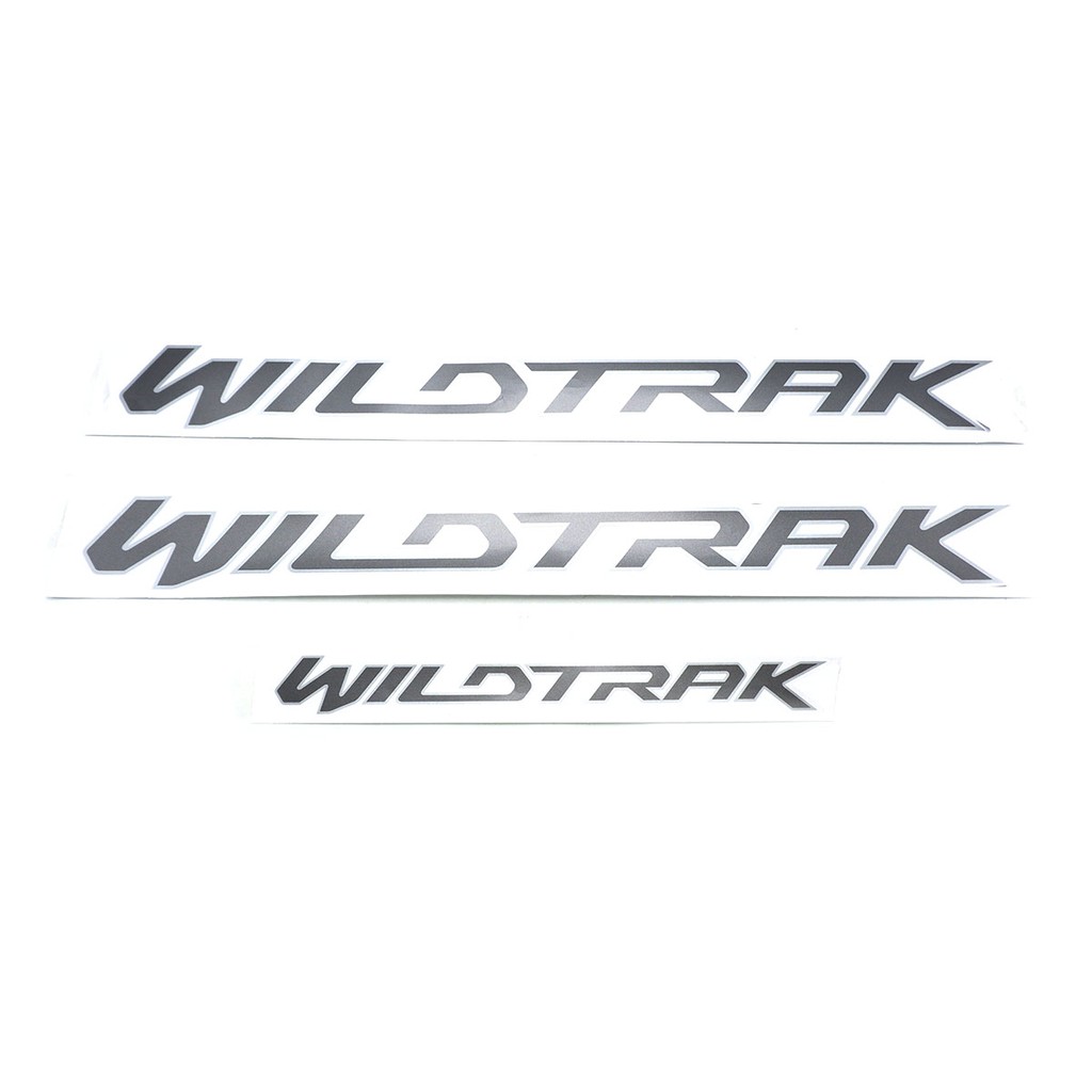 ชุด สติ๊กเกอร์ ติดข้างรถ WILDTRAK ติดท้ายรถ สีเงิน 3 ชิ้น สำหรับ ฟอร์ด Ford เรนเจอร์ Ranger ปี 2015 2018 2020