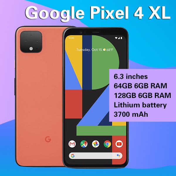 สมาร์ทโฟน Google Pixel 4 XL 64GB 6GB RAM, 128GB RAM 6GB ปลดล็อคโรงงาน 6.3 นิ้ว Android ครบชุด