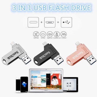 แฟลชไดรฟ์ พอร์ต Usb 3 in 1 1TB Otg สําหรับโทรศัพท์มือถือ