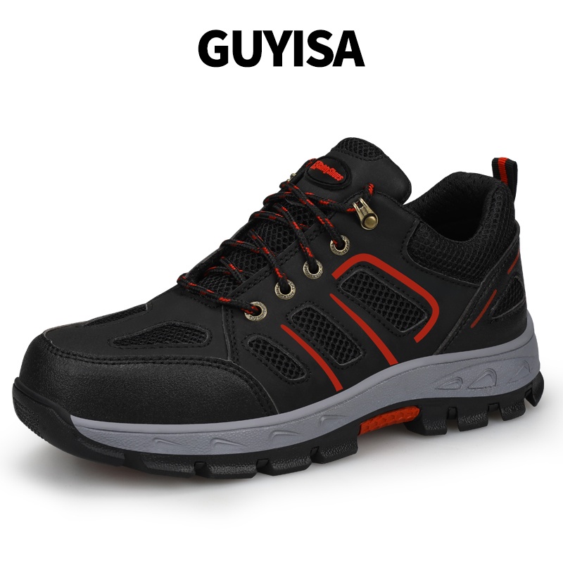 GUYISA รองเท้าเซฟตี้ กันลื่น ระบายอากาศได้ดี รองเท้าทํางานสไตล์สปอร์ต