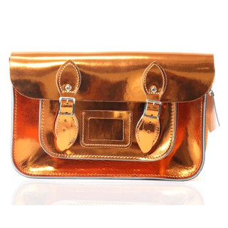 The Leather Satchel Co. กระเป๋าแซทเชลหนังแท้ ขนาด 12.5" รุ่น Classic Satchel สี Copper Metallic