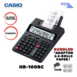 Casio Hr100rc Printing Calculator with Power Adaptor + 4pcs Roll Paper9
