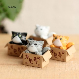 BBTY_Lovely Box Cartoon Cat Miniature Landscape Decor Bonsai Resin Crafts Ornament