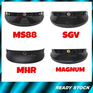 Cm+ หมวกกันน็อค 3 ปุ่ม ( MHR / SGV / MS / MAGNUM ) สีดํา