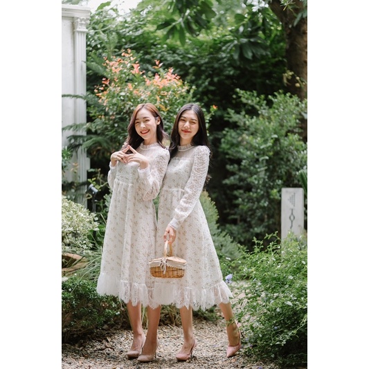 Nooch.closet : SOFIA FLORAL WHITE DRESS