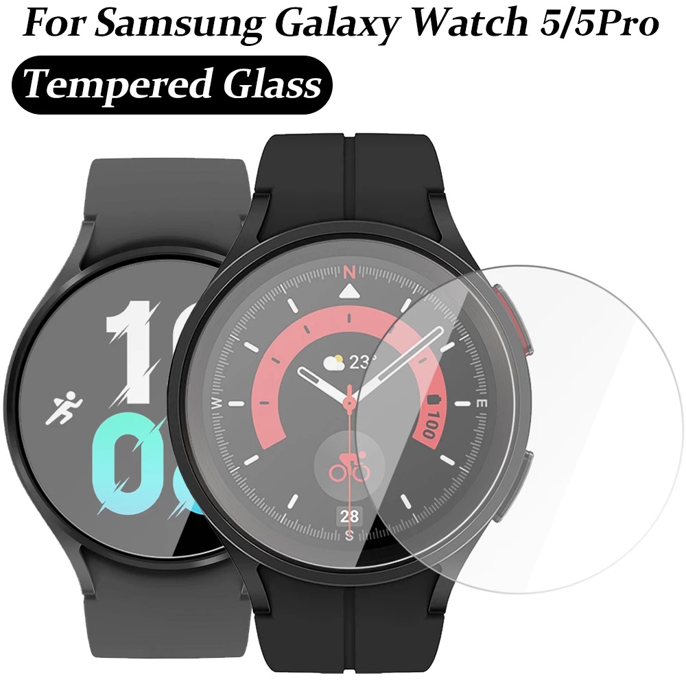 กระจกนิรภัยกันรอยหน้าจอ 2.5D สําหรับ Samsung Galaxy Watch 5 40 มม. 44 มม. Galaxy Watch 5 pro 45 มม.