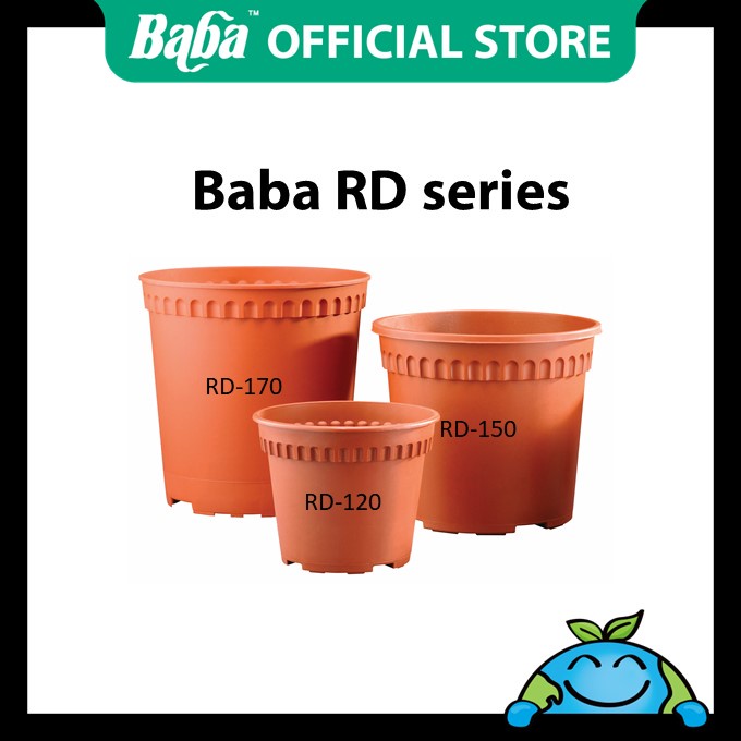 Baba BI-RD-120 [6ชิ้น] / BI-RD-150 [5ชิ้น] / BI-RD-170 [3ชิ้น] กระถางดอกไม้ / Pasu Bunga Cotta/ สีขา